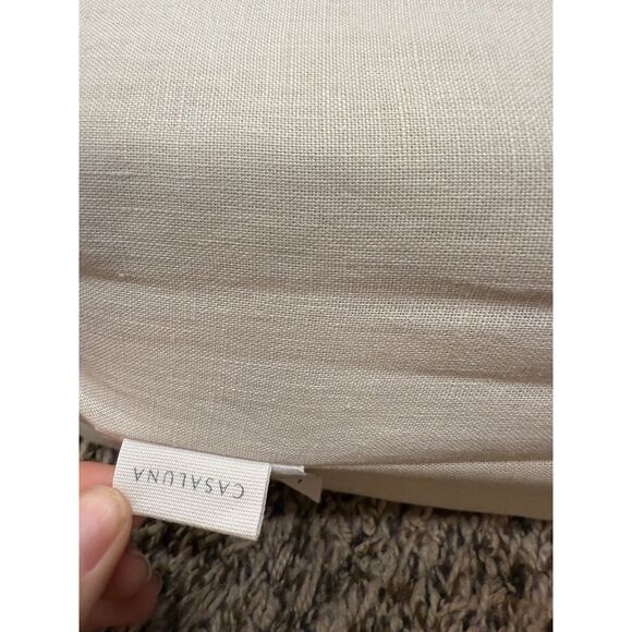 New Casluna 100% Washed Hemp Sheet Set Sz Full Snowfall White Minimalist Light - Picture 6 of 7